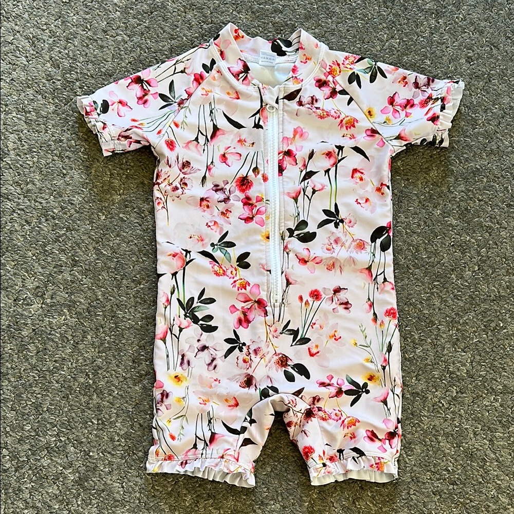 Adorable Floral Toddler Sunsuit Swimsuit